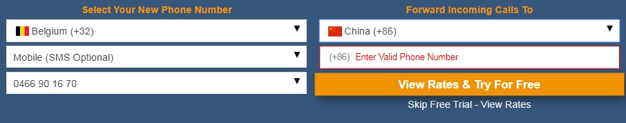 Belgium to China Call Forwarding